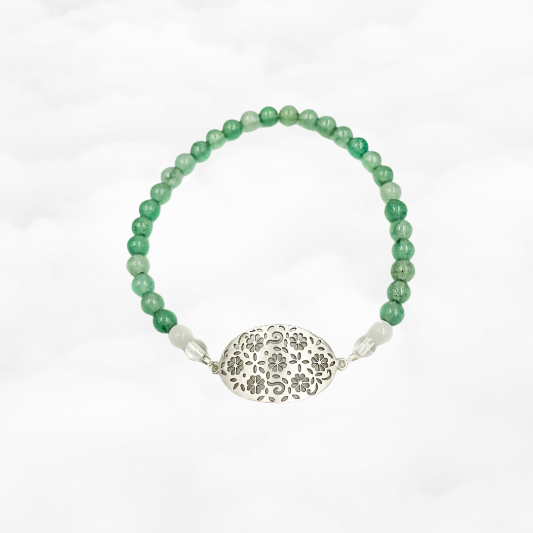 Beaded Aventurine Floral Bracelet - Yun Boutique