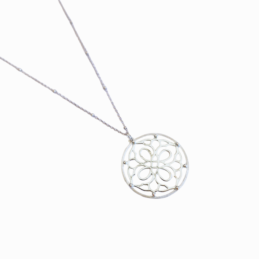 Auspicious Origin Large Pendant Necklace Silver