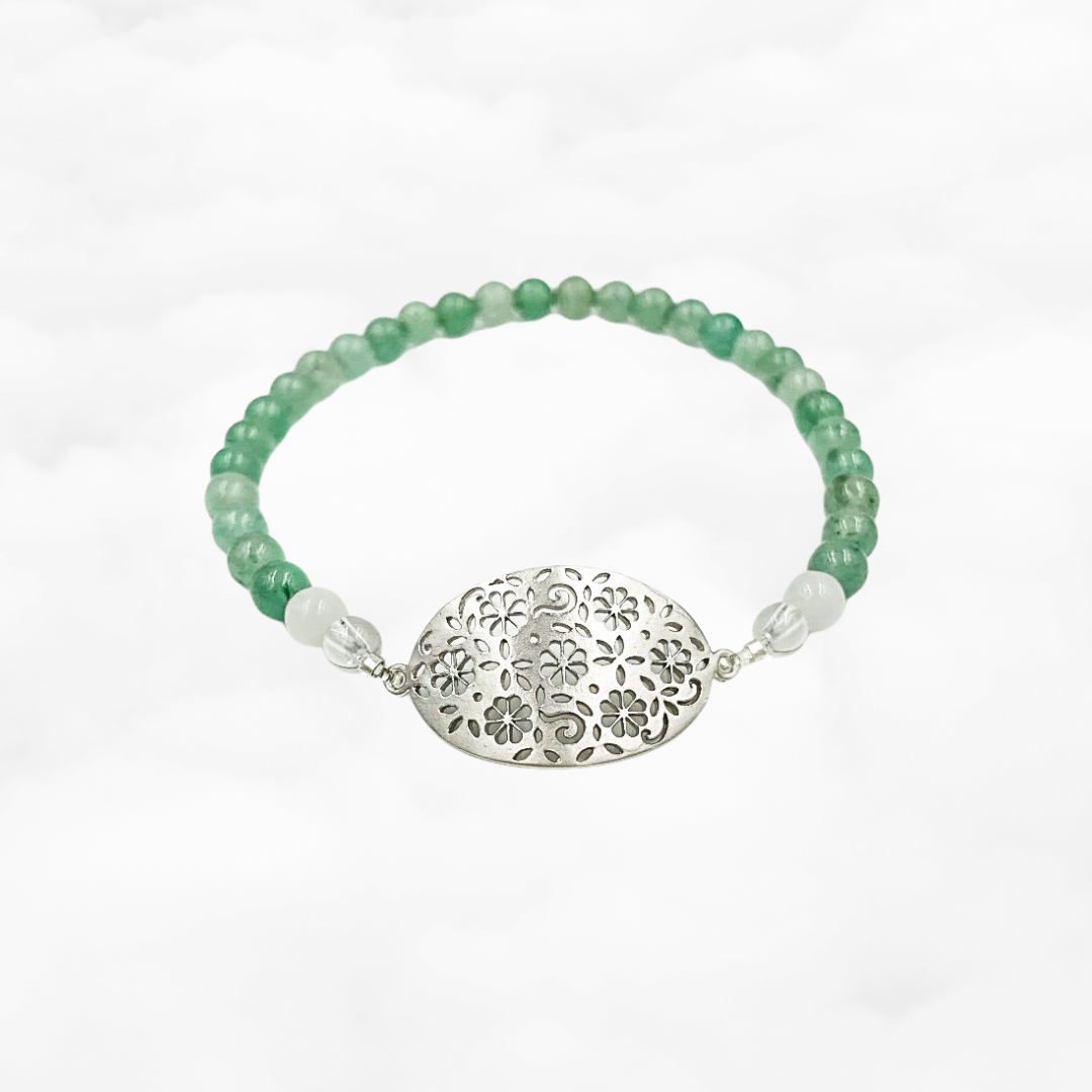 Beaded Aventurine Floral Bracelet - Yun Boutique