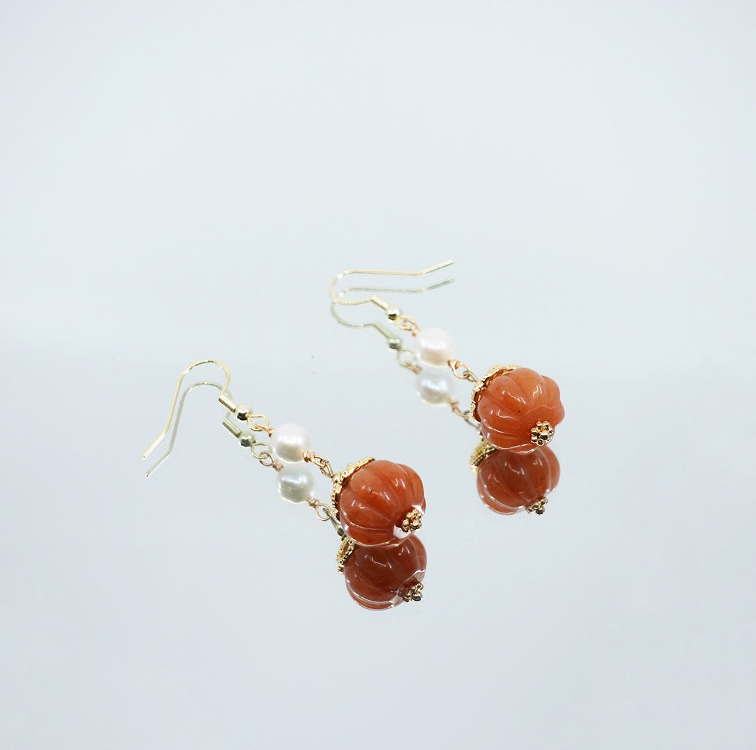 Dunhuang Pearl and Gemstone Statement Earrings