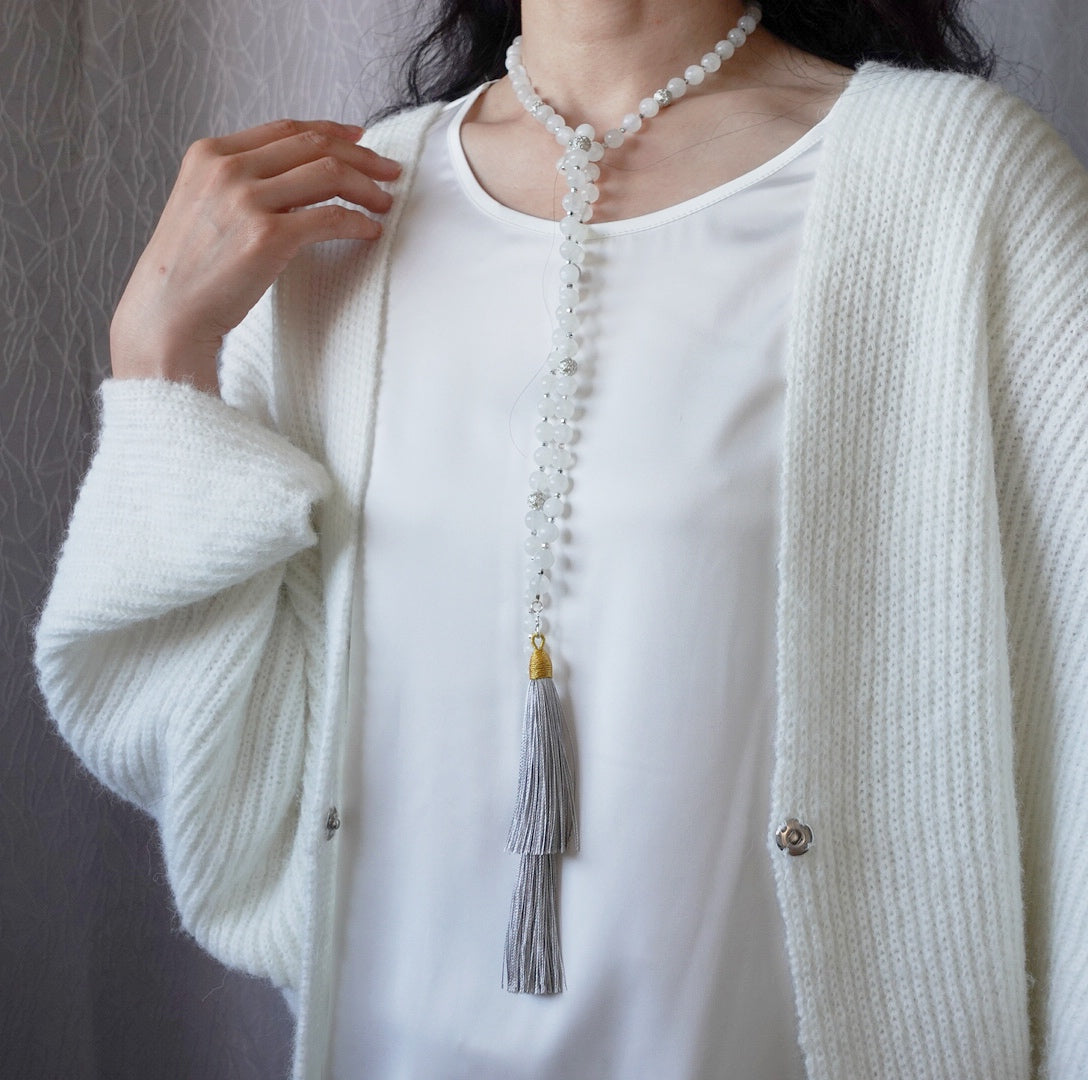 Return to Origin Multi-style Moonstone Beaded Necklace with Tassels - Yun Boutique