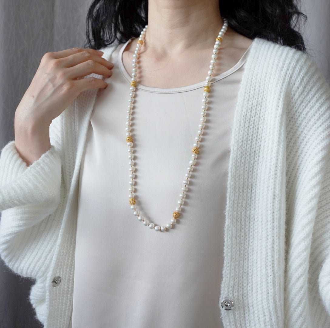 Return to Origin Multi-Style Pearl Beaded Necklace Modeling - Yun Boutique