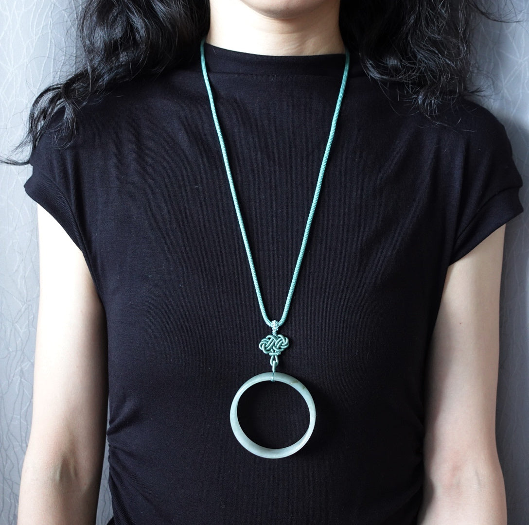 Green Jadeite Bangle Necklace - Yun Boutique