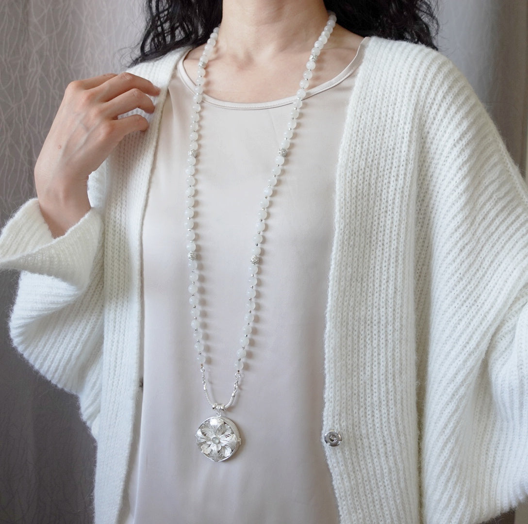 Return to Origin Multi-style Moonstone Beaded Necklace with Pendant Modeling - Yun Boutique