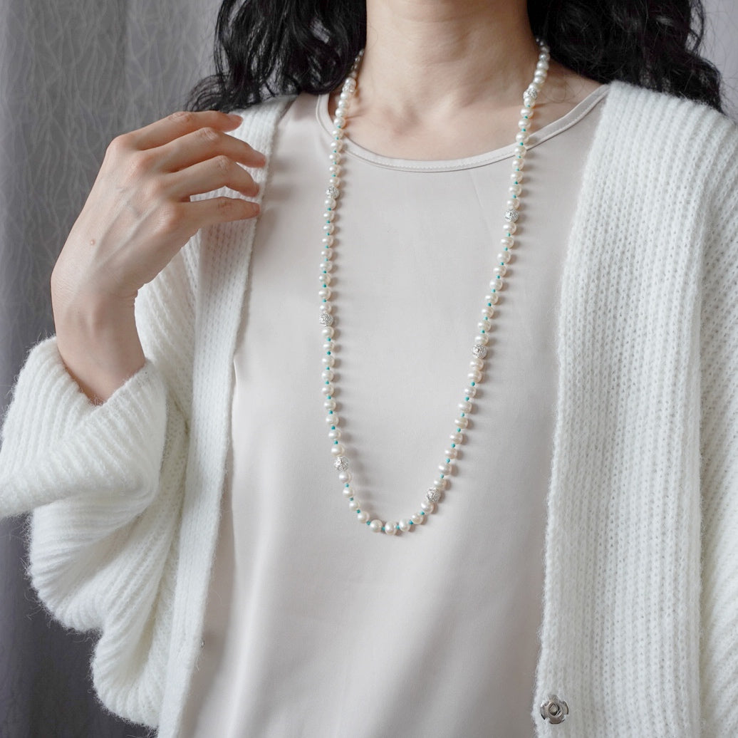 Return to Origin Multi-style Pearl Beaded Necklace Modeling - Yun Boutique