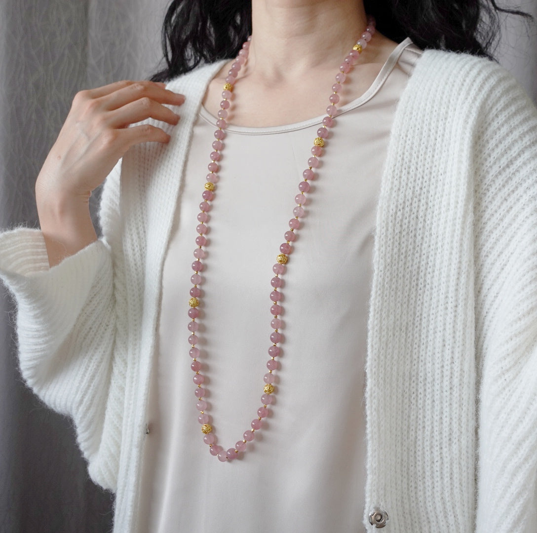 Return to Origin Multi-style Rose Quartz Beaded Necklace - Yun Boutique