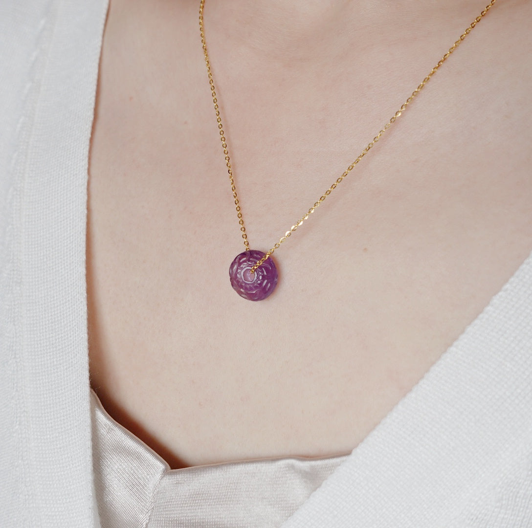 Vintage Amethyst Pendant Necklace - Yun Boutique