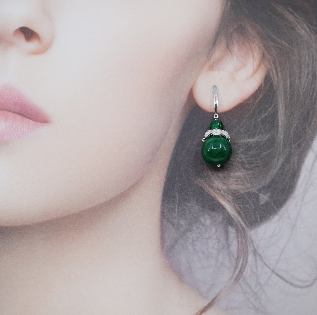 Yun Boutique Elf Forest Jadeite Earrings