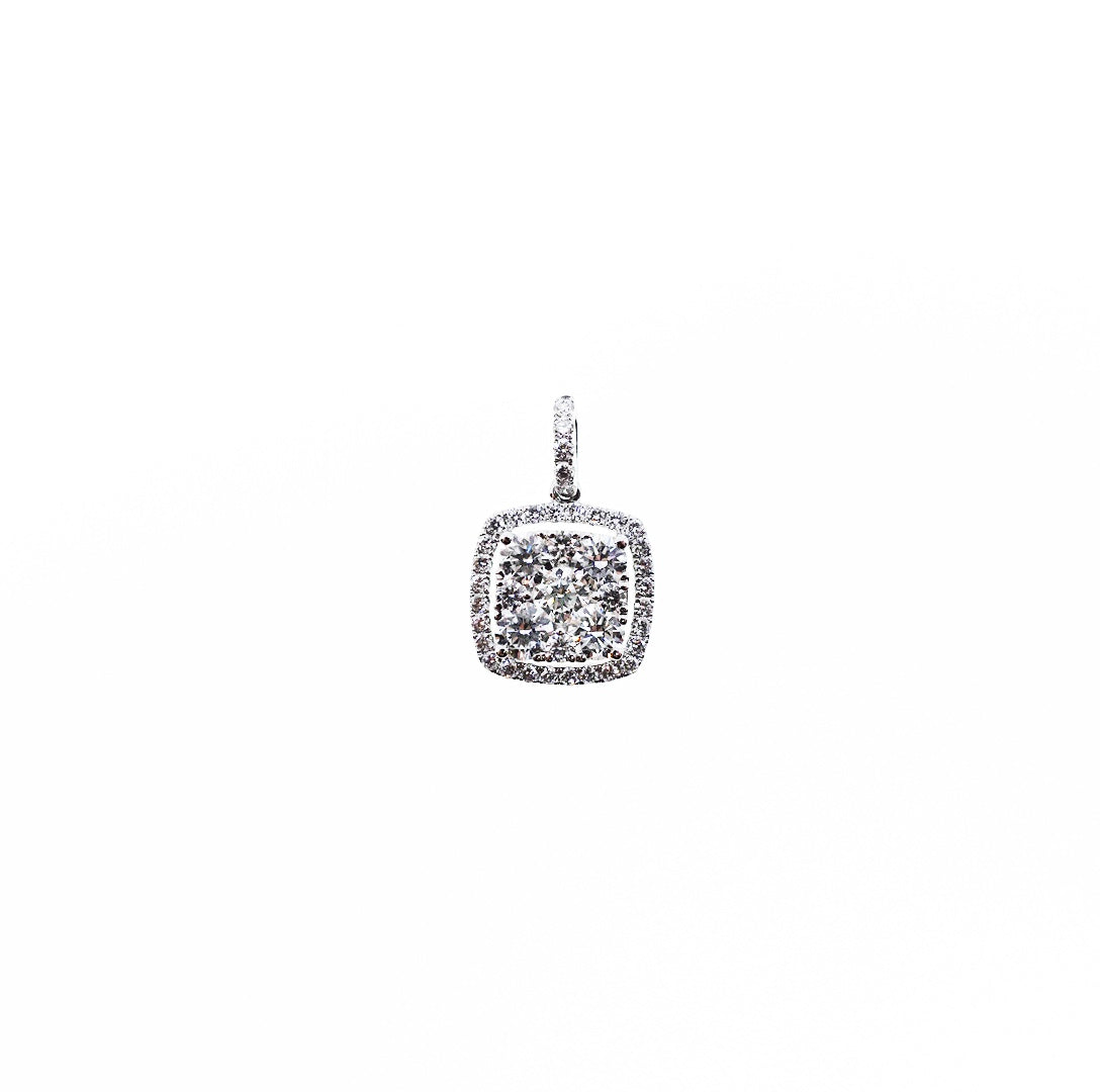 New York Square Pavé Diamond Pendant