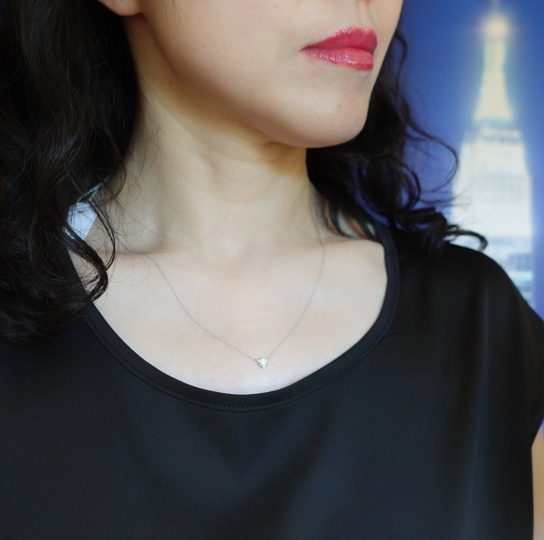 New York Minimal Diamond Pendant Silver - Yun Boutique