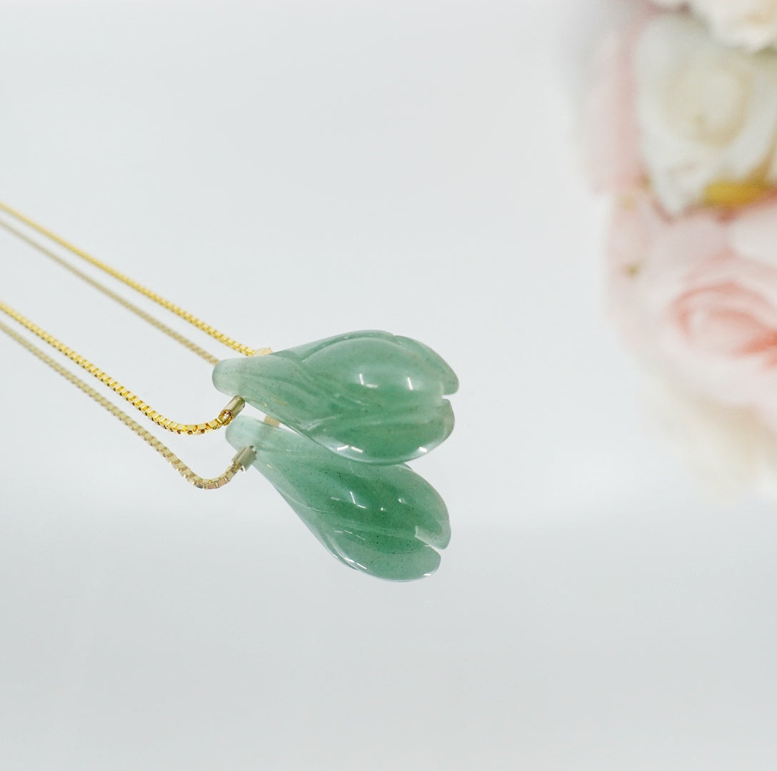 Elf Forest Aventurine Petal Necklace