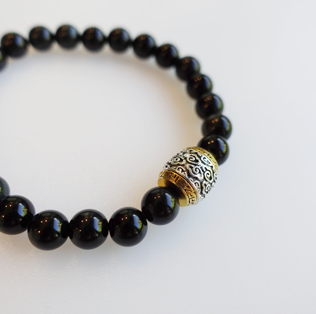 Auspicious Beaded Obsidian Bracelet for Men - Yun Boutique