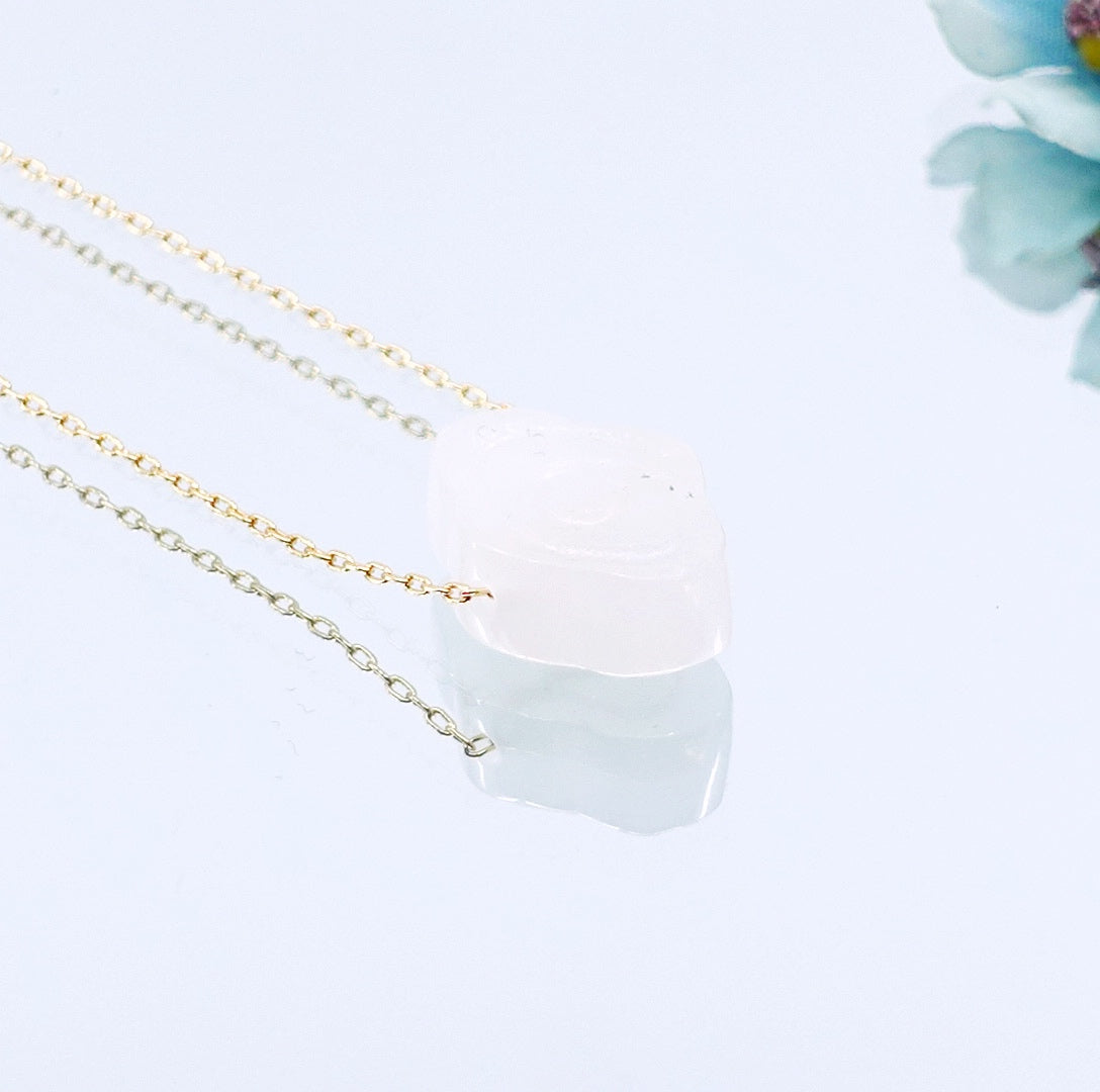 Auspicious Clouds White Jade Necklace