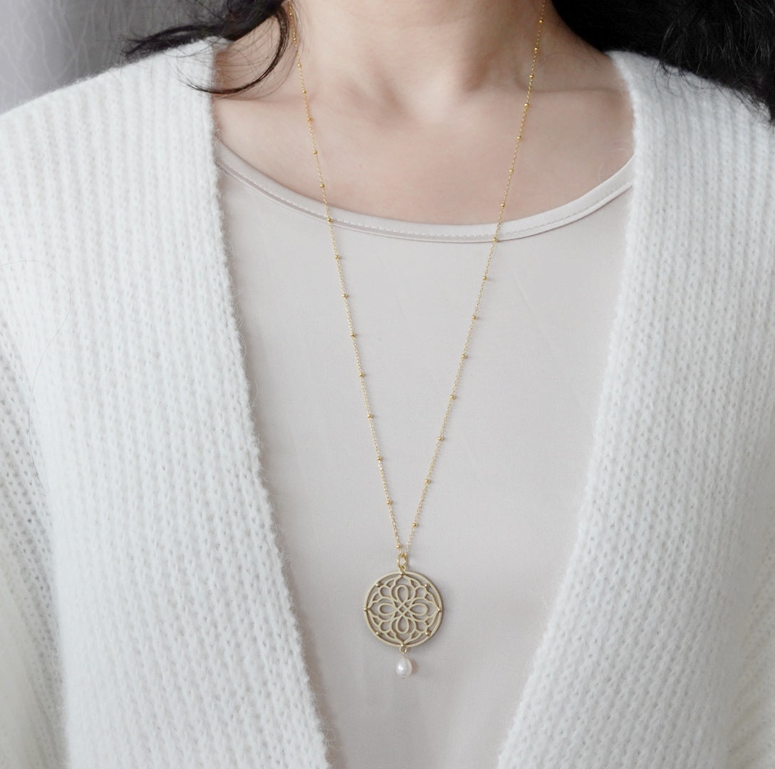 Auspicious Origin Large Pendant Necklace Gold - Yun Boutique