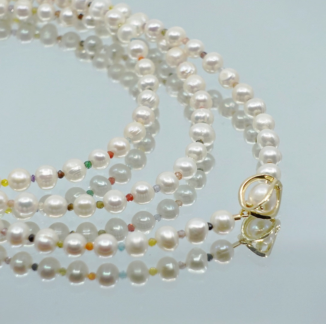 Multi-style Opera Pearl Necklace (Colorful) - Yun Boutique