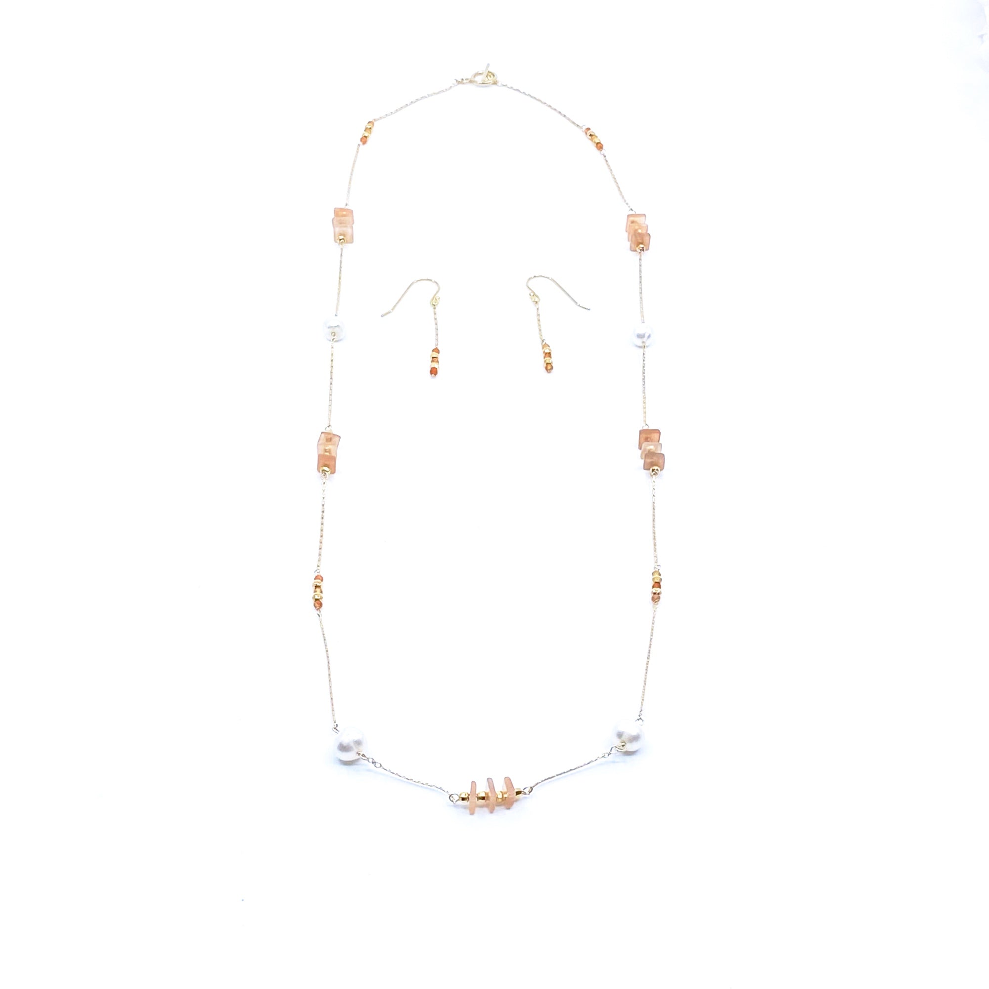 Yun Boutique Summer Long Sunstone Necklace Set