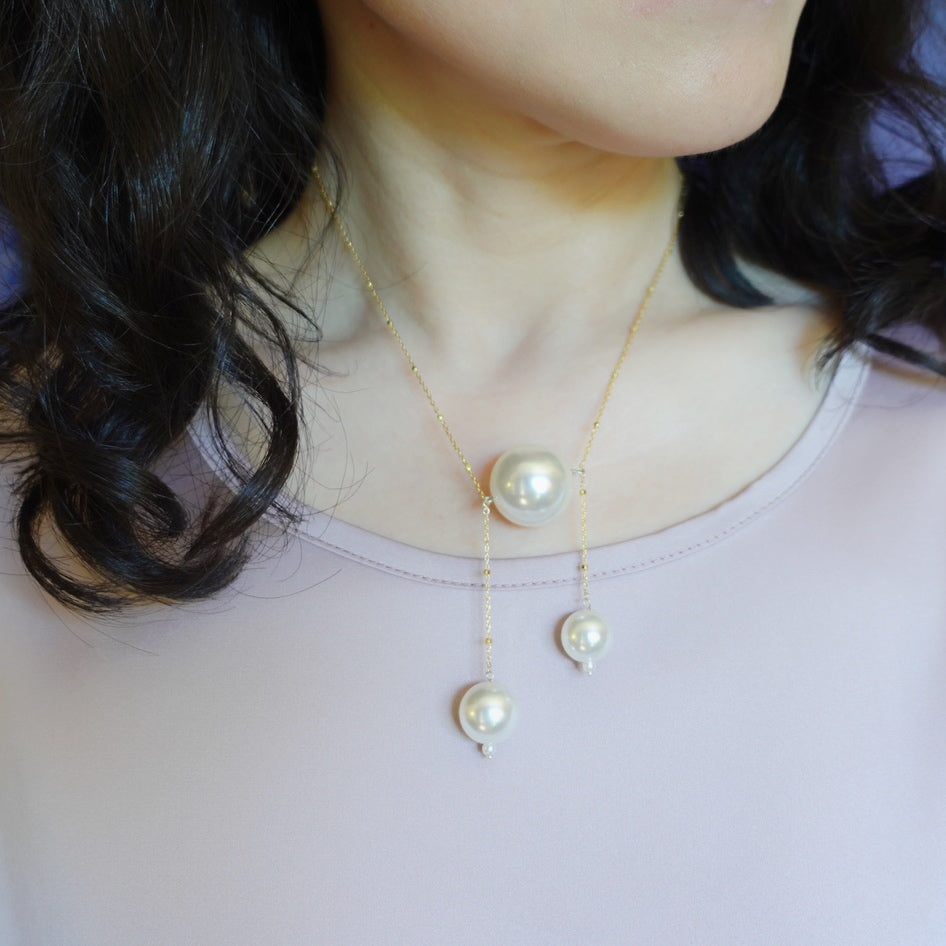 Elegant Faux Pearl Ammestry Necklace