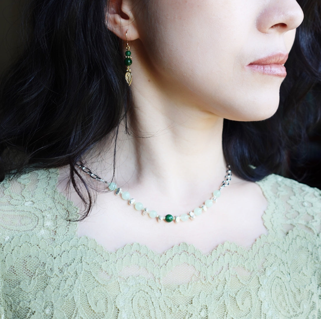 Elf Forest Jadeite Necklace Silver