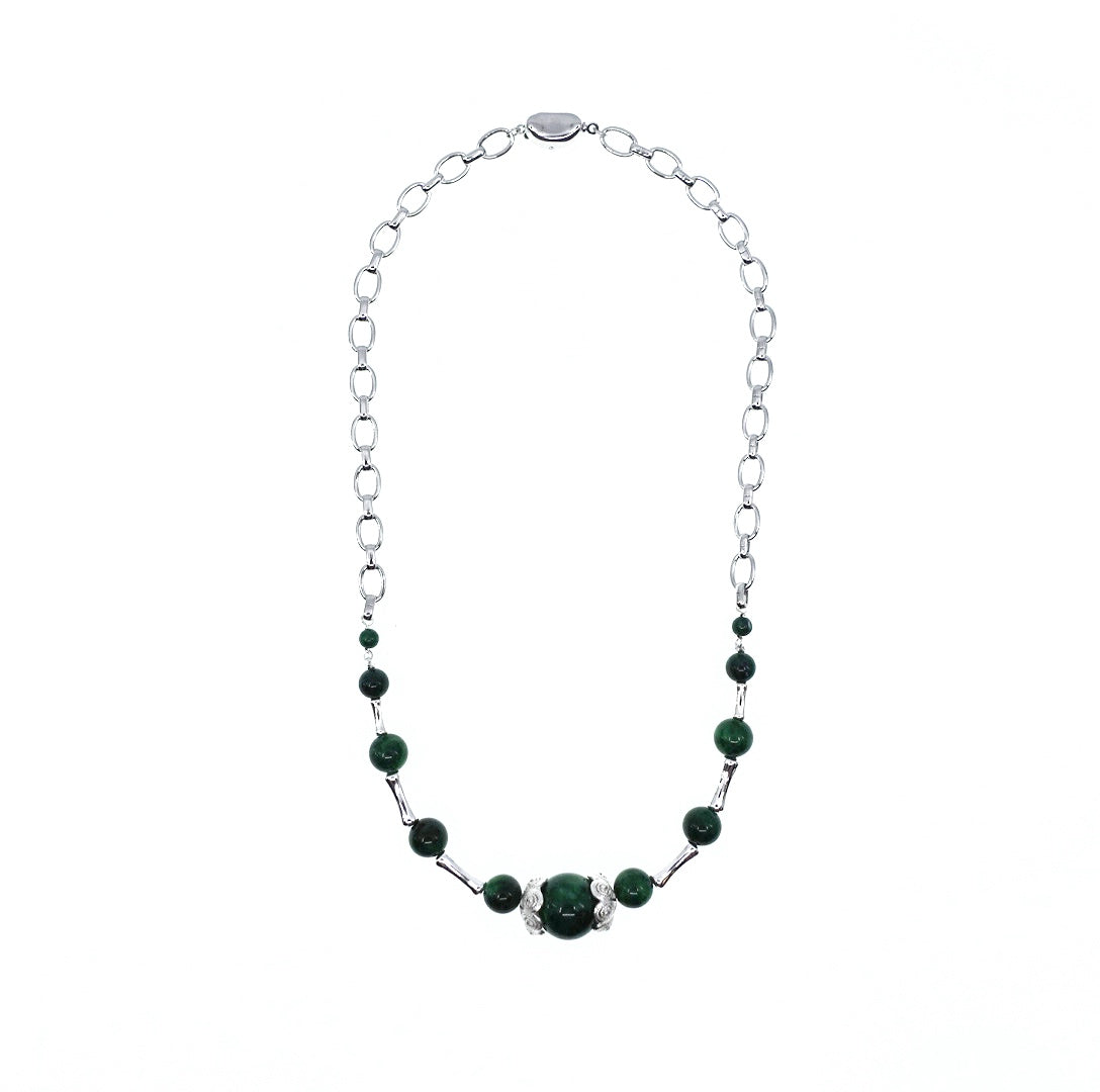 Yun Boutique Elf Forest Jadeite Statement Necklace