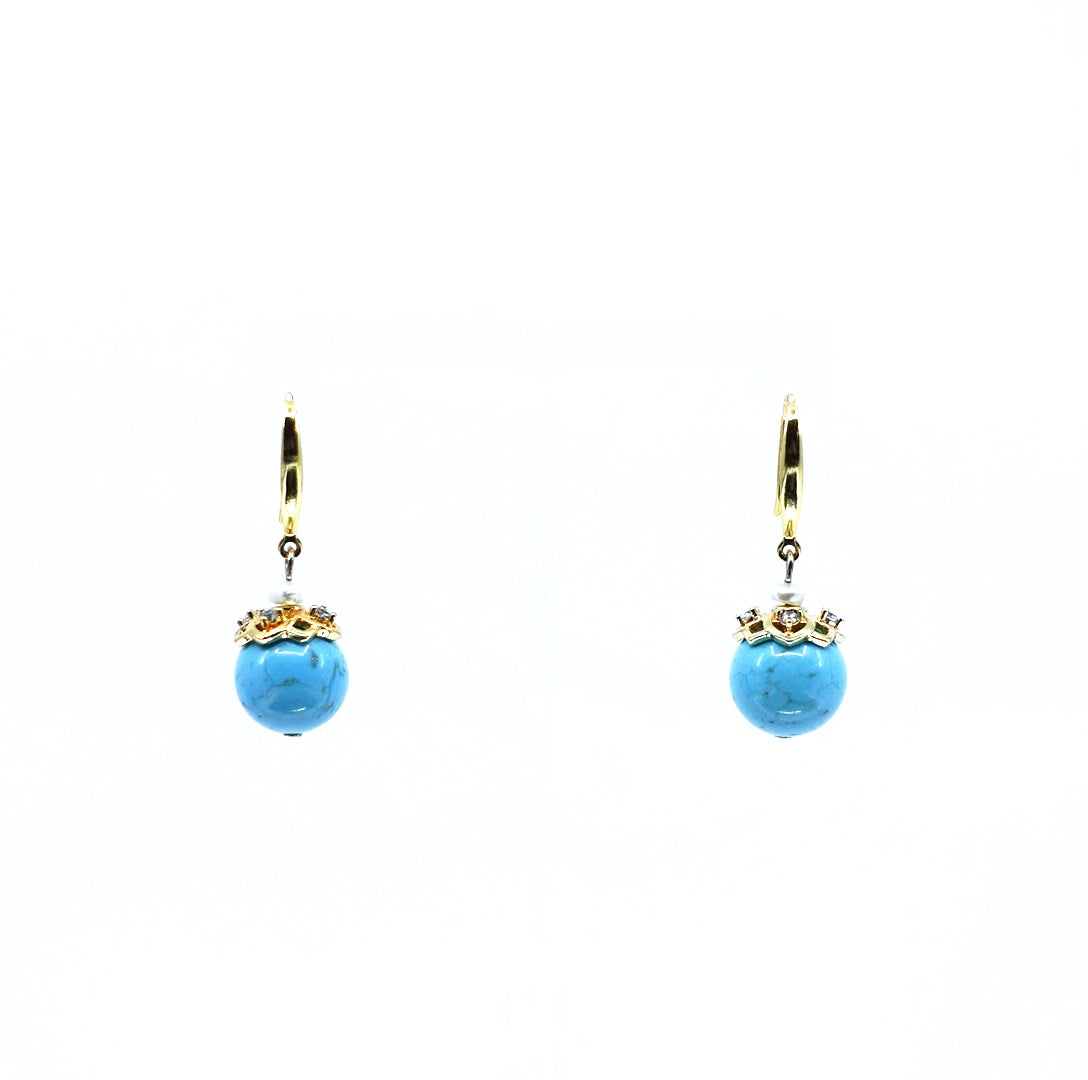 Turquoise Howlite Dangle Earrings - Yun Boutique