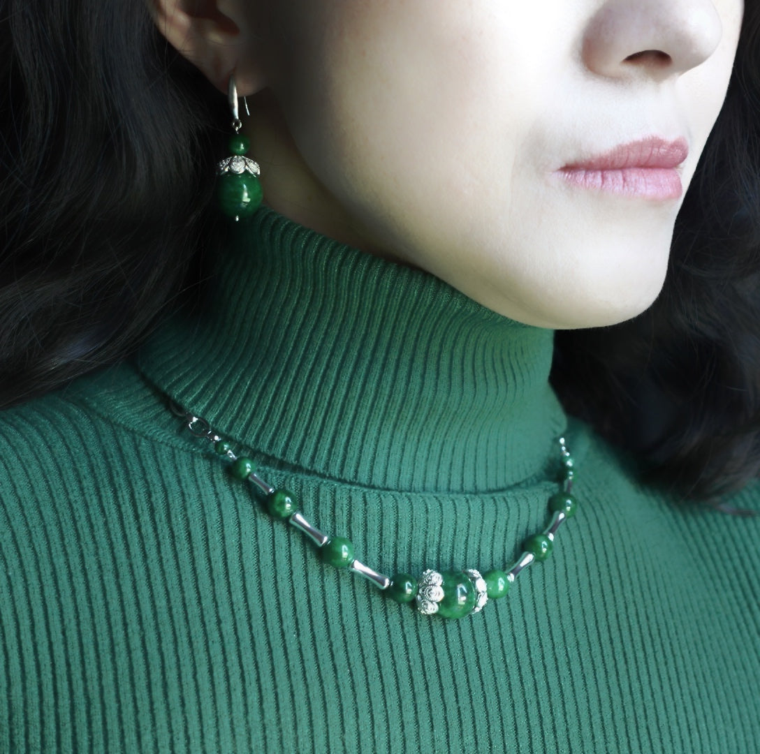 Yun Boutique Elf Forest Jadeite Statement Necklace