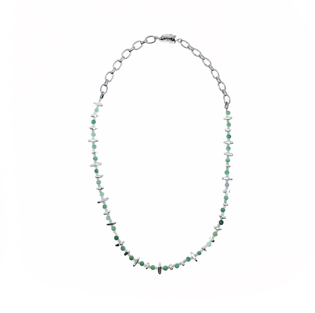 Elf Forest Jadeite Necklace Silver