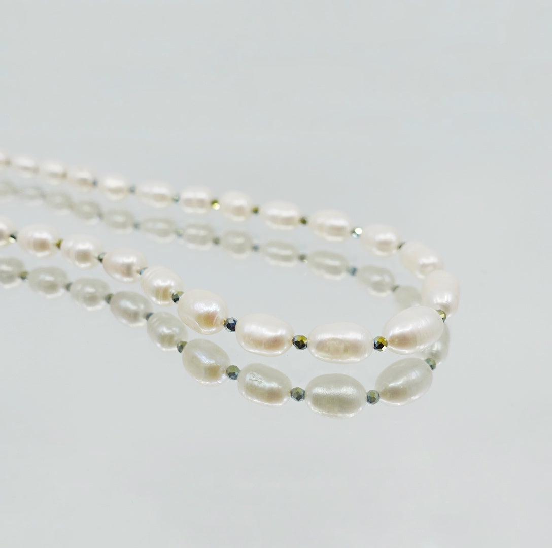 Multi-style 16 Inch Pearl Necklace Yellow Green - Yun Boutique