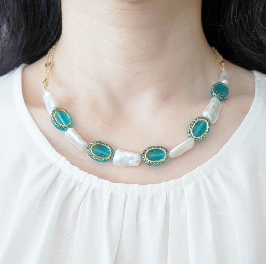 Atlantis Palatial Gemstone Necklace - Yun Boutique