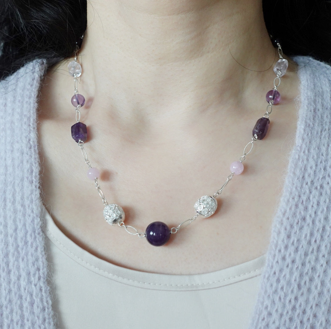 Winter Theme Amethyst Necklace - Yun Boutique