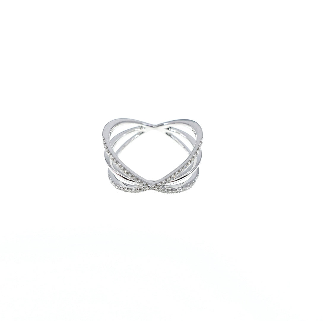 Star Orbit Diamond Triple Ring 9K - Yun Boutique