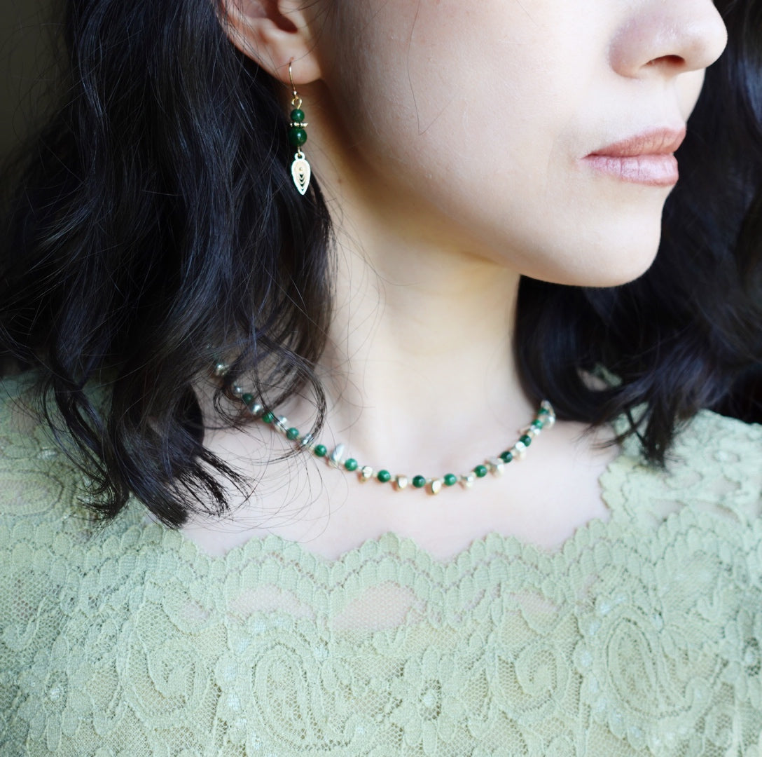 Elf Forest Jadeite Necklace Silver