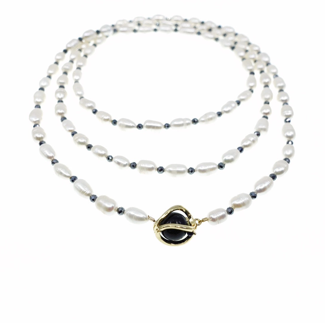 Yun Boutique Multi-style Opera Pearl Necklace (Terahertz Stone)