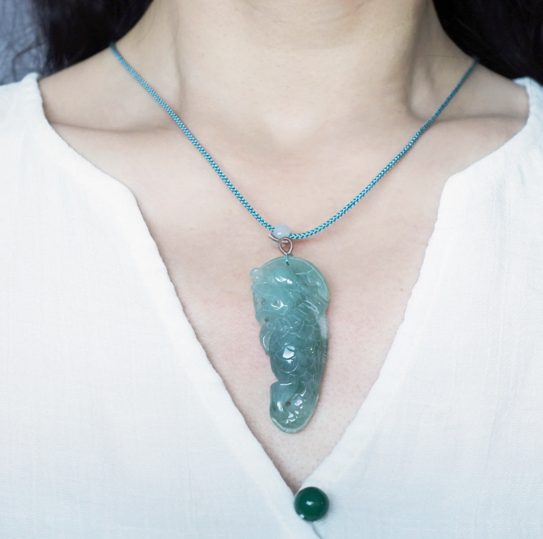 Fish Jadeite Pendant Necklace - Yun Boutique