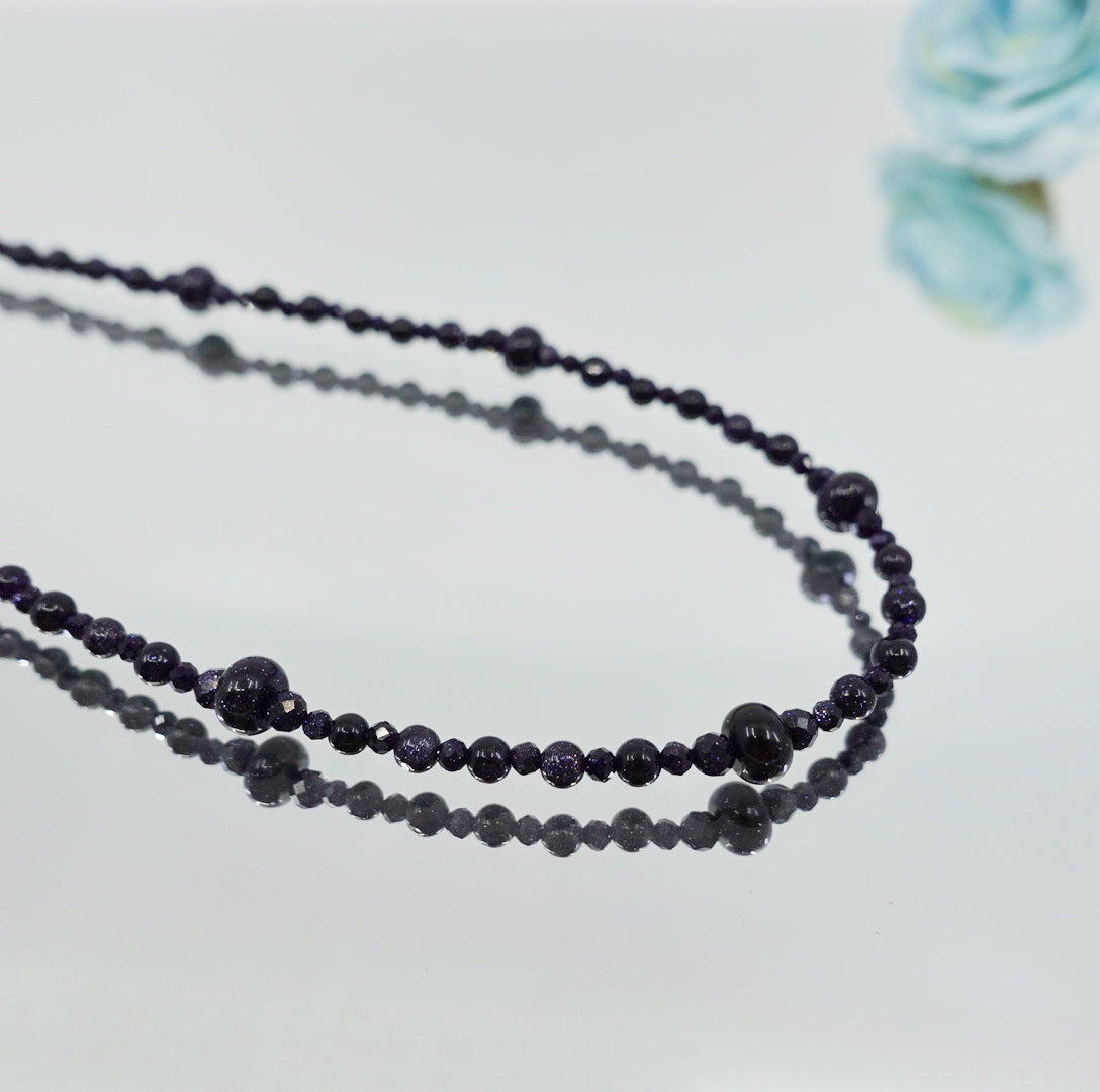 Blue Sandstone Beaded Necklace