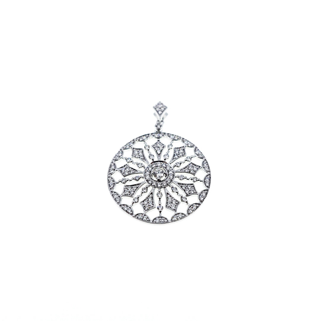 Pavé Mandala Diamond Pendant 9K