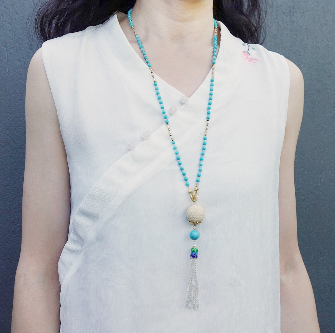 Return to Origin 4mm Turquoise Howlite Necklace Set - Yun Boutique