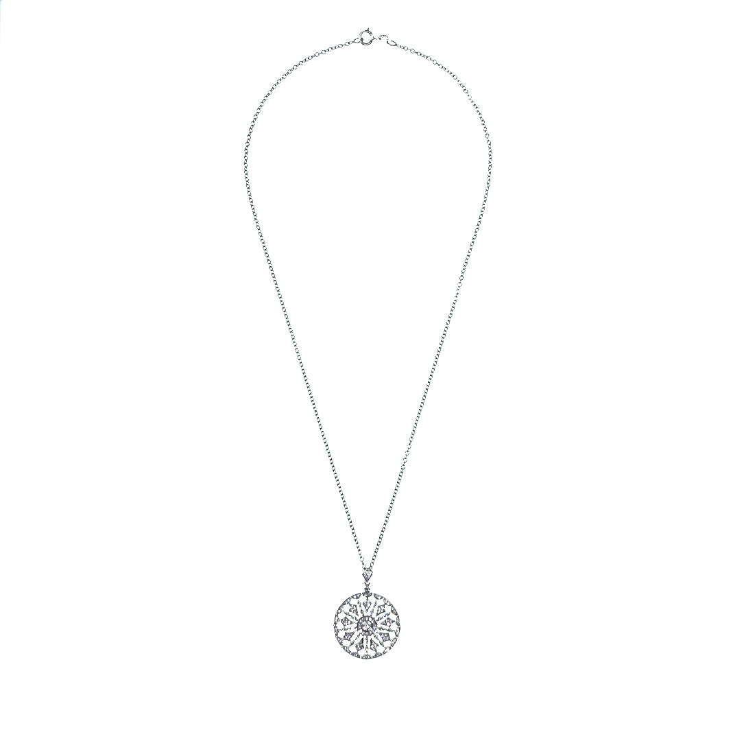 Pavé Mandala Diamond Pendant 9K - Yun Boutique