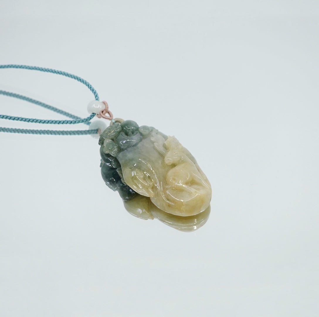 Divine Deer Jadeite Pendant Necklace - Yun Boutique