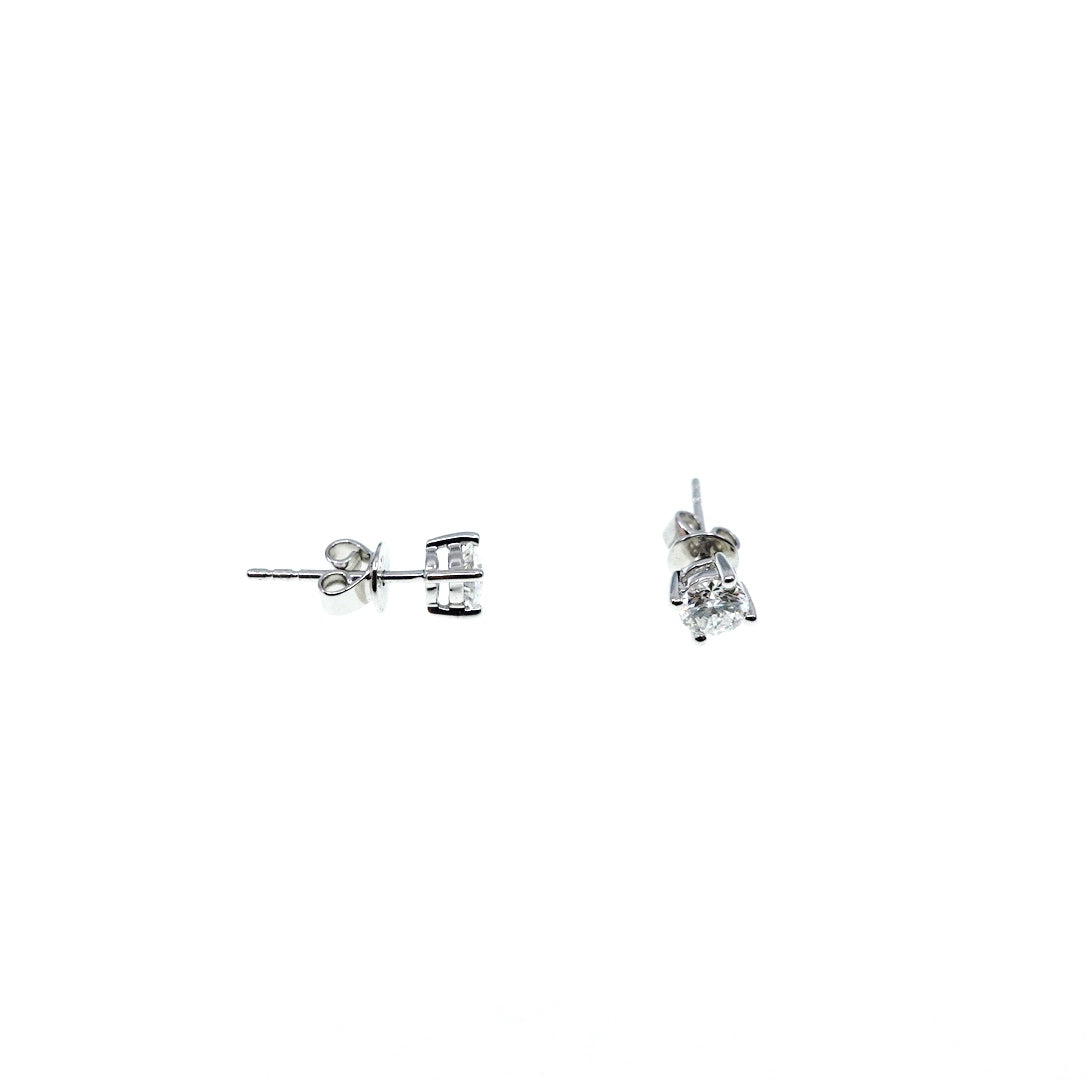 New York Square Single Diamond Studs