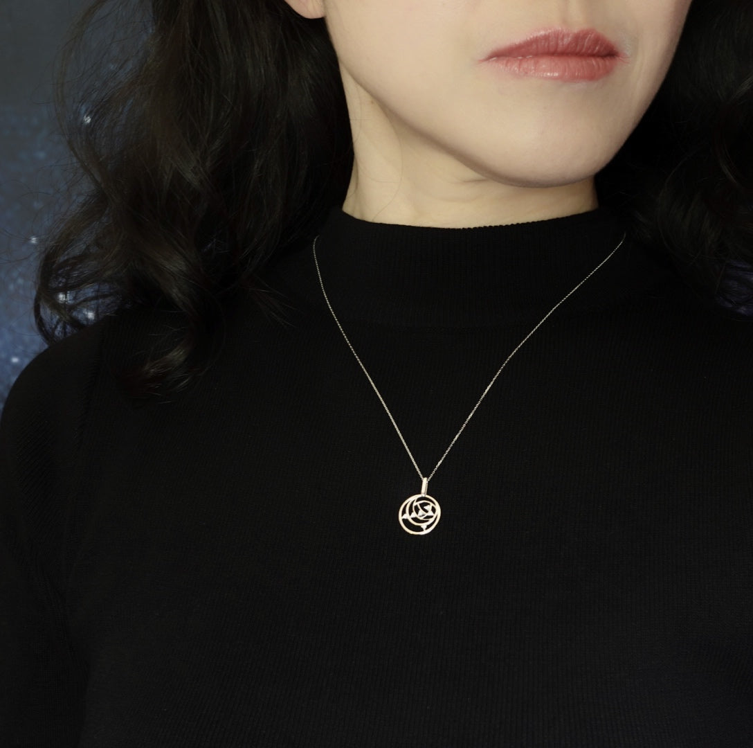 Star Orbit Diamond Coin Pendant 9K - Yun Boutique