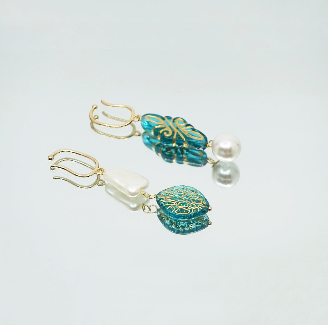 Atlantis Asymmetrical Non Pierced Earrings - Yun Boutique