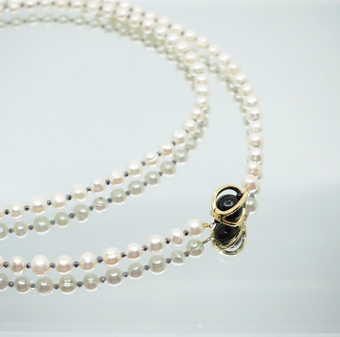 Multi-style Opera Pearl Necklace (Black Terahertz Stone) - Yun Boutique