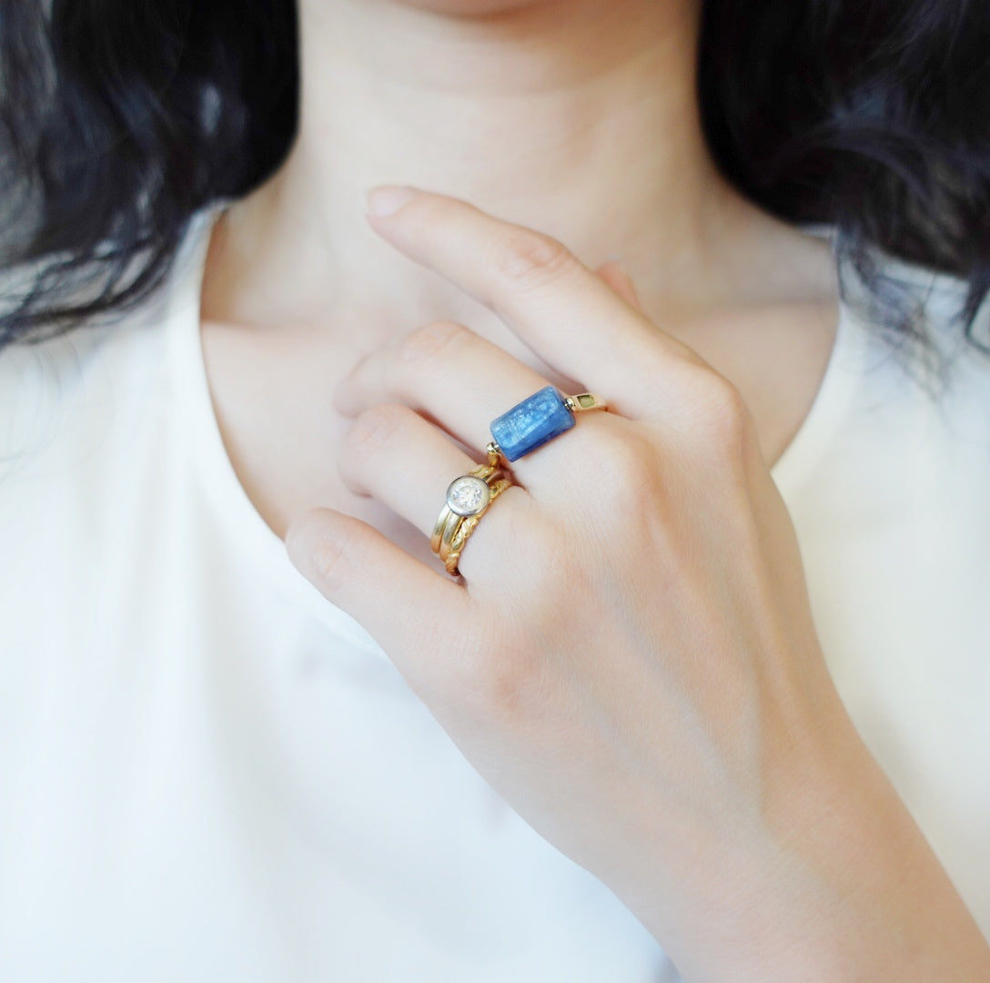 Natural Kyanite Stack Ring