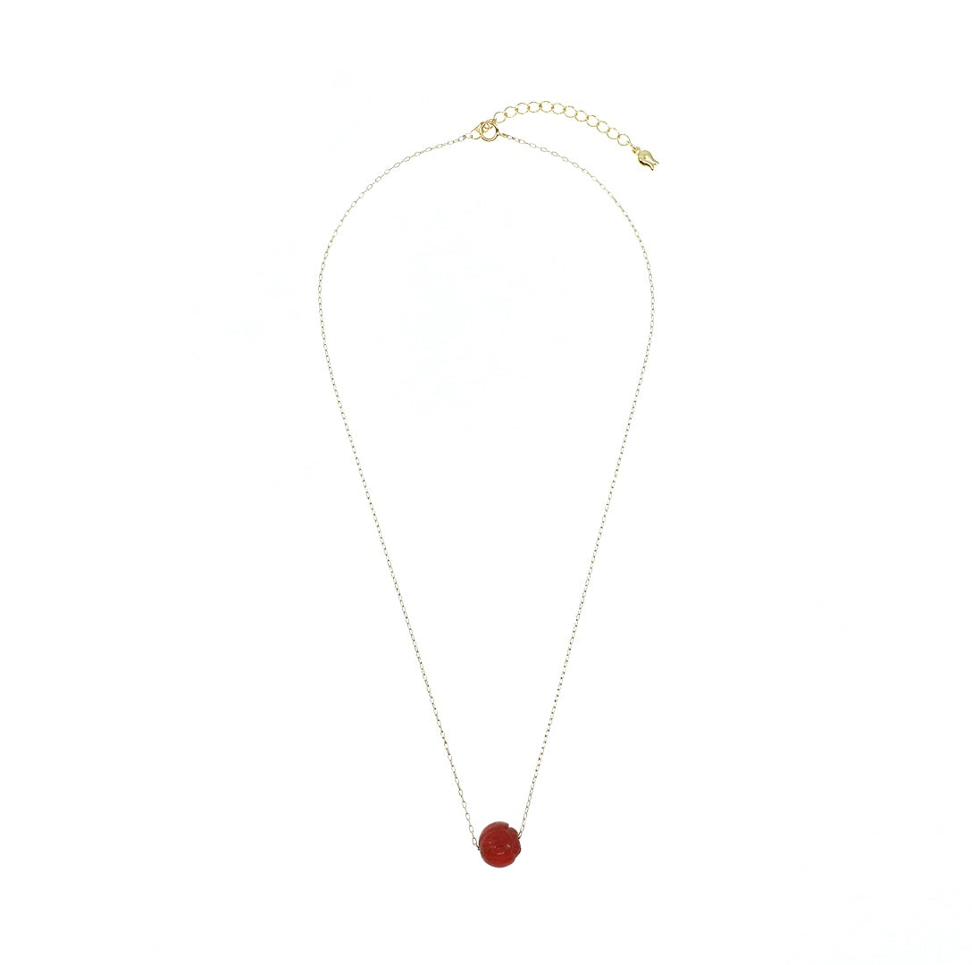 Red Lotus Carnelian Necklace