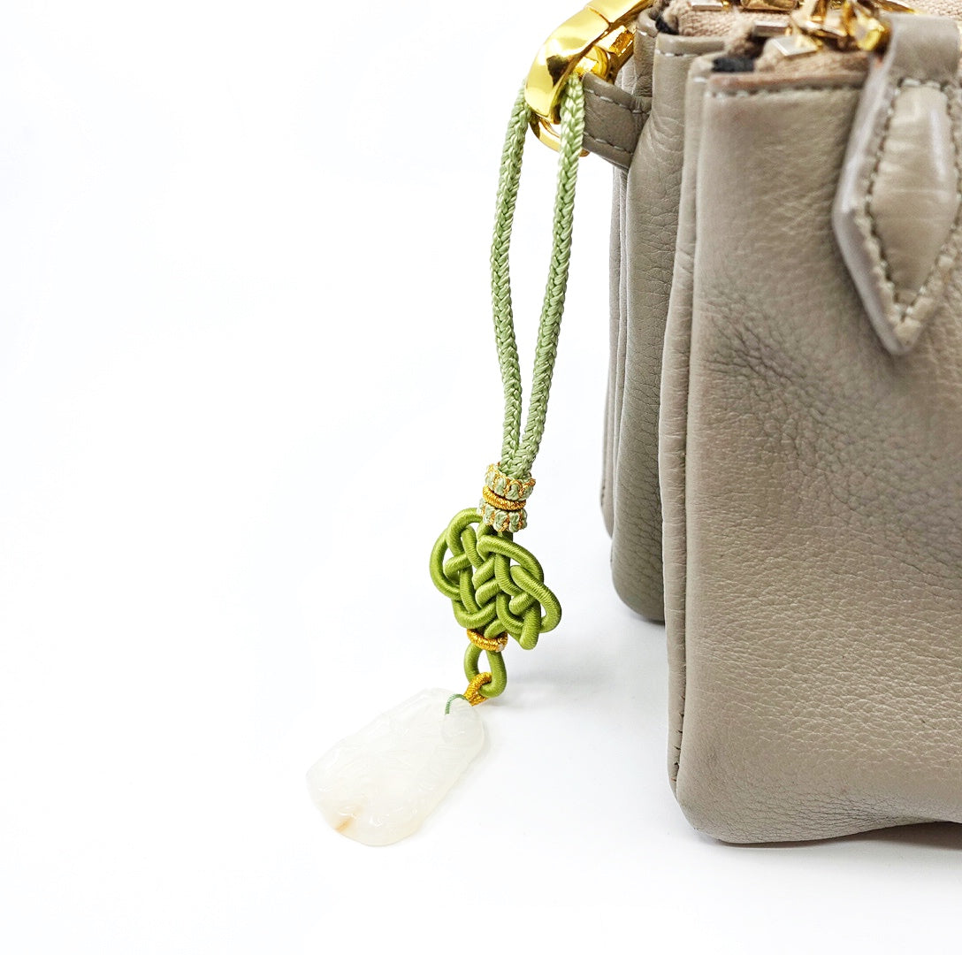 White Jade Bamboo Bag Accessory - Yun Boutique