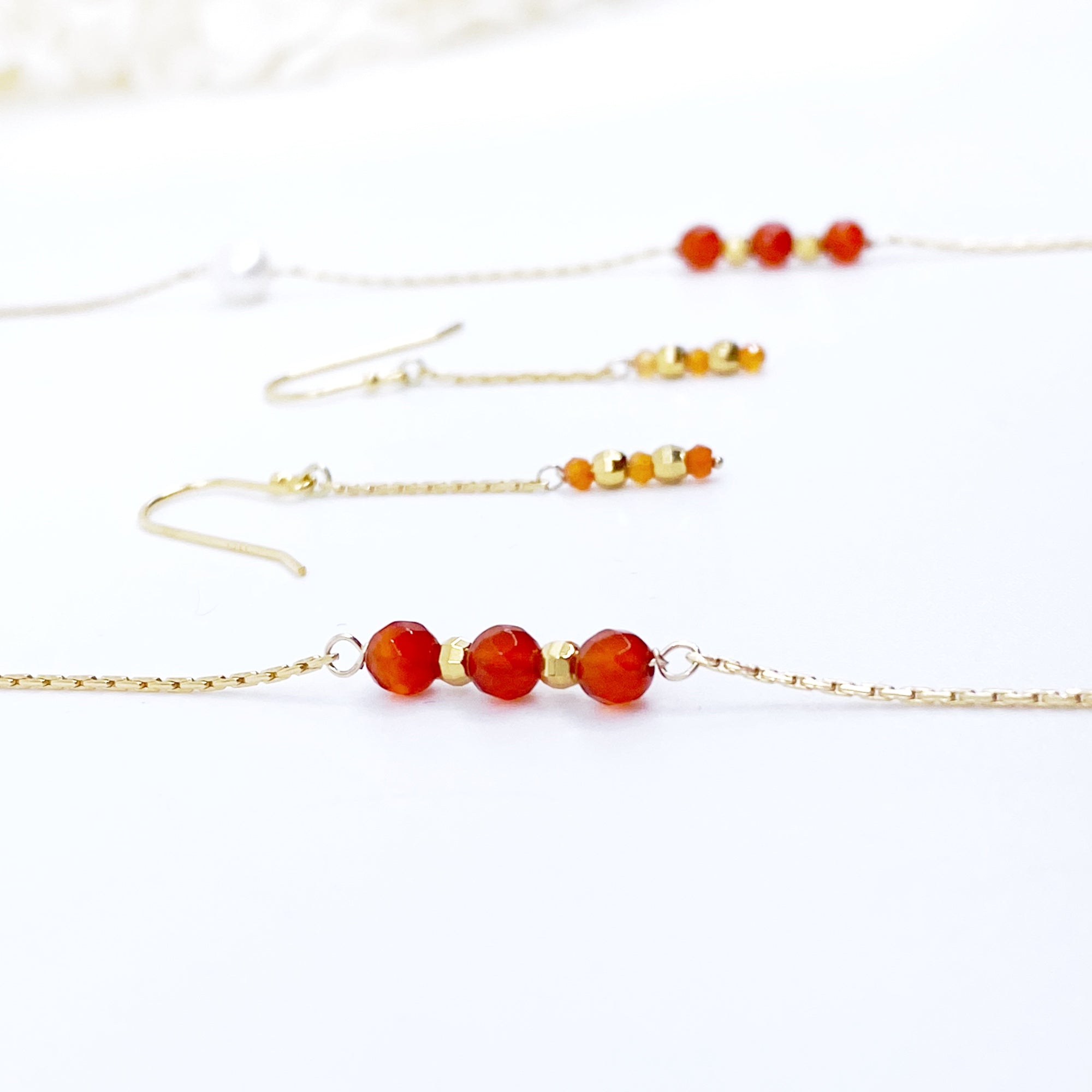 Yun Boutique Sunstone and Pearl Long Necklace