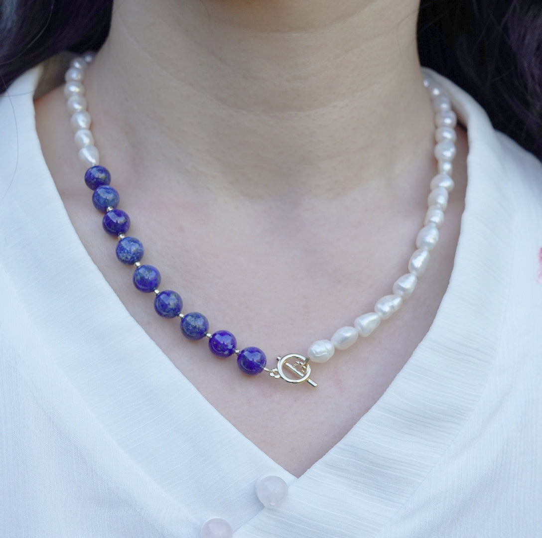 Lapis Pearl Necklace