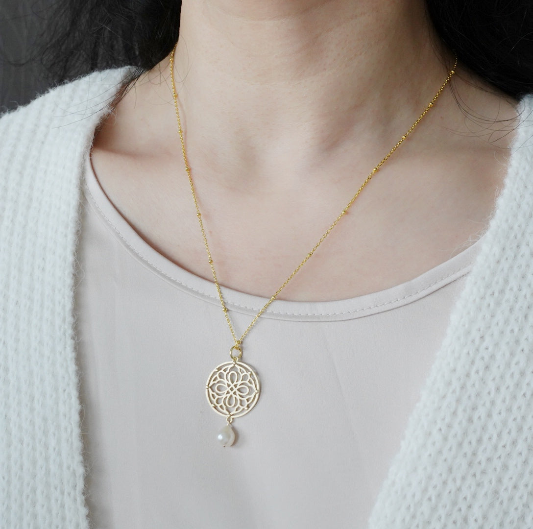 Auspicious Origin Large Pendant Necklace Gold - Yun Boutique