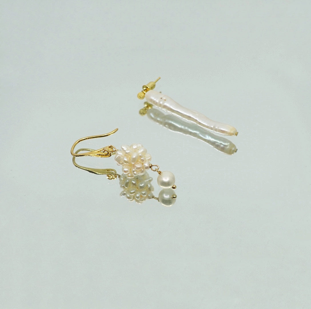 Asymmetrical Pearl Earrings - Yun Boutique