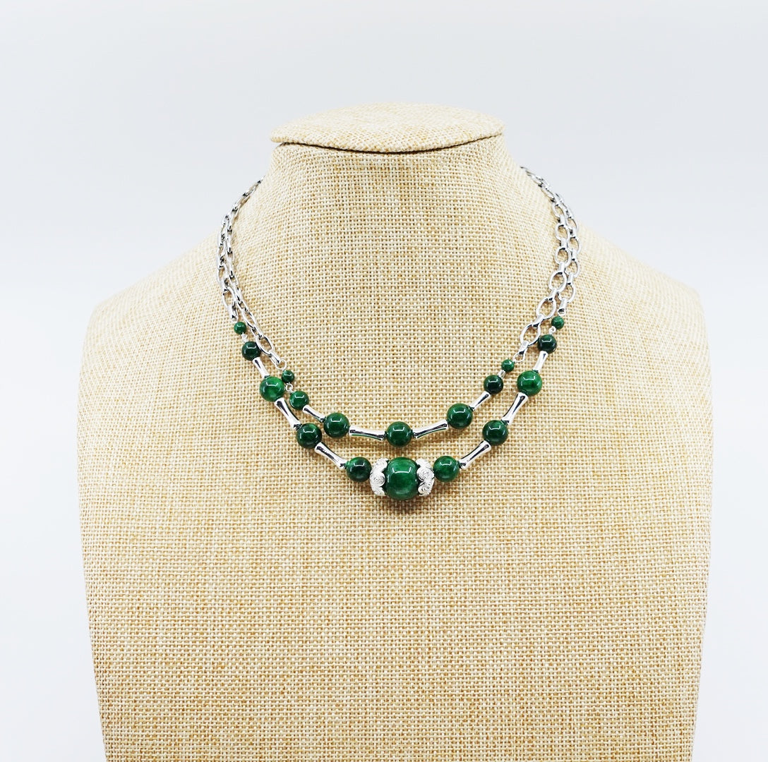 Yun Boutique Elf Forest Jadeite Statement Necklace